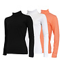 Campri Dames - 3-Pack - Skipully - shirt met col - Zwart/Wit/Zalm Oranje