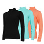 Campri Dames - 3-Pack - Skipully - shirt met col - Zwart/Aruba Blue/Zalm Oranje