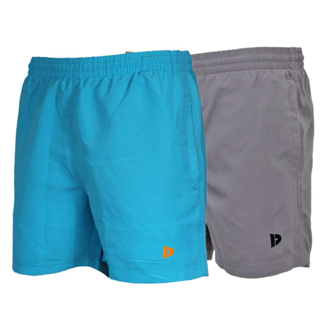 Donnay Heren - 2-Pack - Kort Sport/zwemshort Toon - Sea Blue & Steel Grey