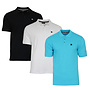 Donnay Heren - 3-Pack - Polo shirt Noah - Zwart / Wit / Turquoise