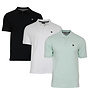 Donnay Heren - 3-Pack - Polo shirt Noah - Zwart / Wit / Mint Green