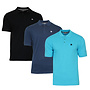 Donnay Heren - 3-Pack - Polo shirt Noah - Zwart / Navy / Turquoise