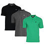 Donnay Heren - 3-Pack - Polo shirt Noah - Zwart / Donkergrijs / Grass Green