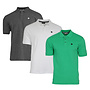 Donnay Heren - 3-Pack - Polo shirt Noah - Donkergrijs / Wit / Grass Green
