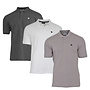 Donnay Heren - 3-Pack - Polo shirt Noah - Donkergrijs / Wit / Steel Grey