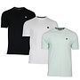 Donnay Heren - 3-Pack - T-Shirt Vince - Zwart/Wit/Mint Green