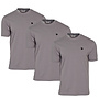 Donnay Heren - 3-Pack - T-Shirt Vince - Steel Grey