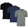Donnay Heren - 3-Pack - T-Shirt Vince - Zwart/Navy/Jungle Green