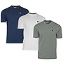 Donnay Heren - 3-Pack - T-Shirt Vince - Navy/Wit/Jungle Green