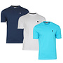 Donnay Heren - 3-Pack - T-Shirt Vince - Navy/Wit/Turquoise