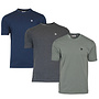 Donnay Heren - 3-Pack - T-Shirt Vince - Navy/Donkergrijs/Jungle Green