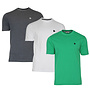 Donnay Heren - 3-Pack - T-Shirt Vince - Donkergrijs/Wit/Grass Green
