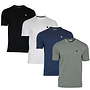 Donnay Heren - 4-Pack - T-Shirt Vince - Zwart/Wit/Navy/Jungle Green