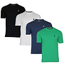 Donnay Heren - 4-Pack - T-Shirt Vince - Zwart/Wit/Navy/Grass Green