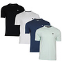 Donnay Heren - 4-Pack - T-Shirt Vince - Zwart/Wit/Navy/Mint Green