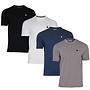 Donnay Heren - 4-Pack - T-Shirt Vince - Zwart/Wit/Navy/Steel Grey
