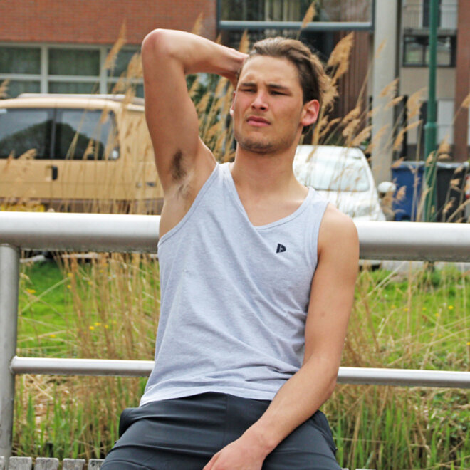 Donnay Heren - Singlet James - Lichtgrijs gemêleerd