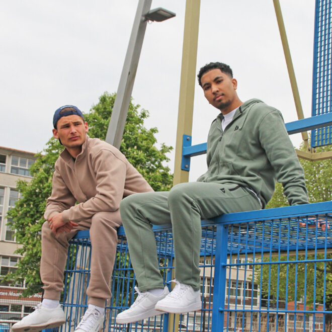 Donnay Heren - 2-Pack - Joggingbroek rechte pijp Sky - Zwart & Jungle Green