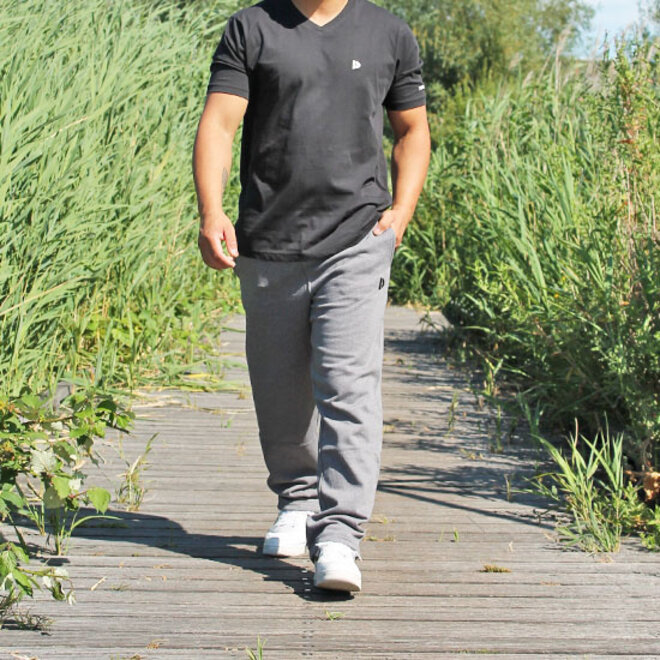 Donnay Heren - Joggingbroek rechte pijp Wess - Zilvergrijs
