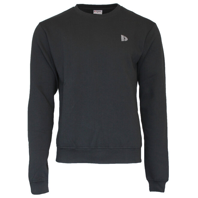Donnay Heren - 2-Pack - Fleece Crew Sweater Dean - Zwart & Donkergrijs