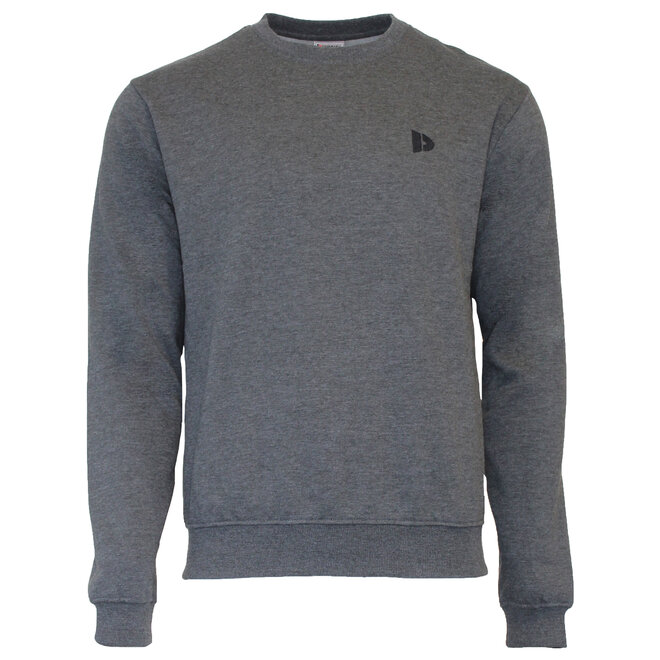 Donnay Heren - 2-Pack - Fleece Crew Sweater Dean - Zwart & Donkergrijs