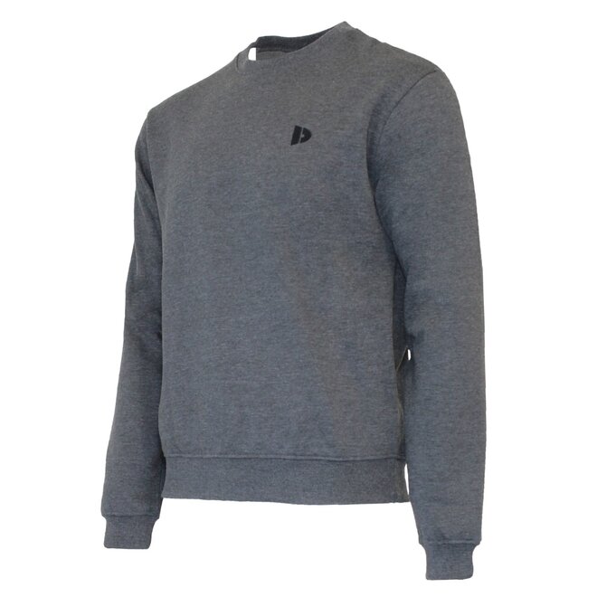 Donnay Heren - 2-Pack - Fleece Crew Sweater Dean - Zwart & Donkergrijs