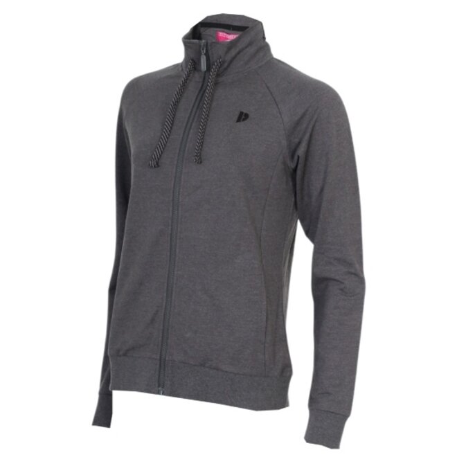 Donnay Dames - Stretch Vest met kraag Jamie - Donkergrijs gemêleerd
