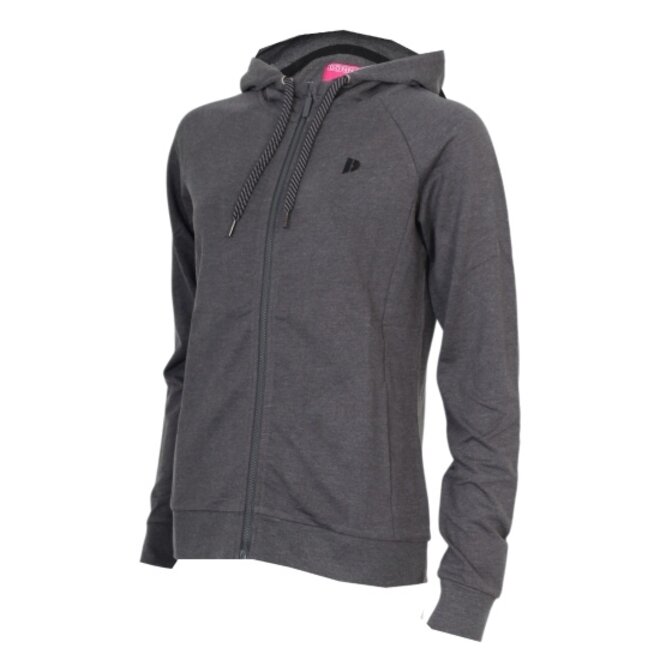 Donnay Dames - Stretch Vest met capuchon Jale - Donkergrijs gemêleerd