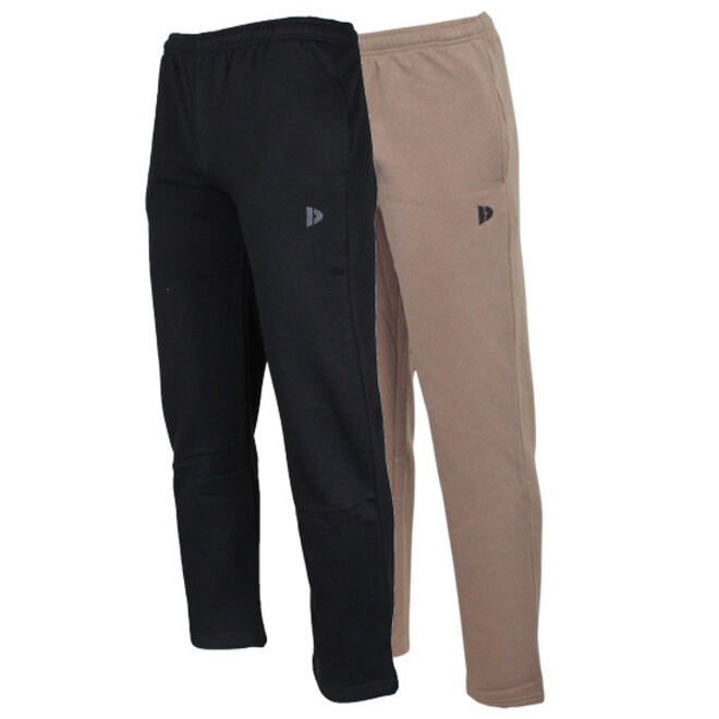 Donnay Heren - 2-Pack - Joggingbroek Wess - Zwart  & Taupe Grey