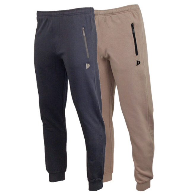 Donnay Heren - 2-Pack - Joggingbroek Jack - Navy & Taupe Grey