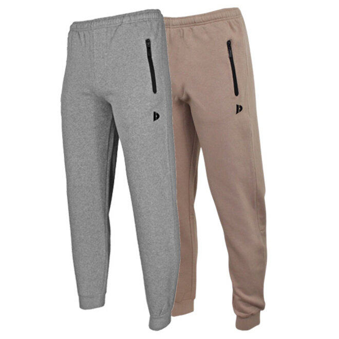 Donnay Heren - 2-Pack - Joggingbroek Jack - Zilvergrijs & Taupe Grey