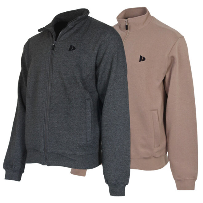 Donnay Heren - 2-Pack - Vest met kraag Bryan - Donkergrijs & Taupe Grey