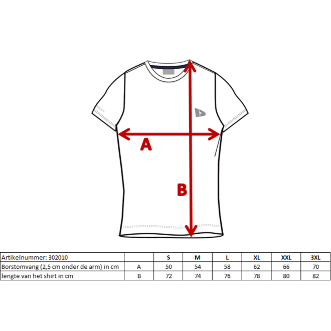 Donnay Heren - 2-Pack - Sport T-shirt André - Zwart & Poppy Red