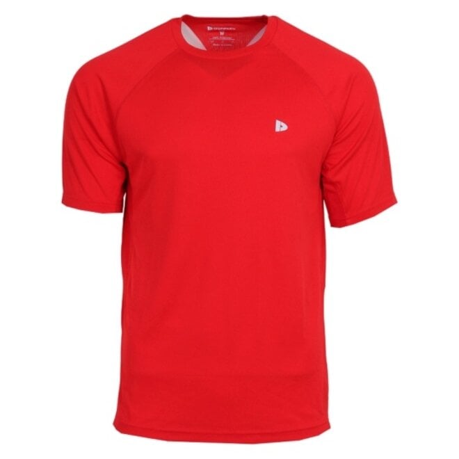 Donnay Heren - 2-Pack - Sport T-shirt André - Zwart & Poppy Red