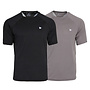 Donnay Heren - 2-Pack - Sport T-shirt André - Zwart & Steel Grey