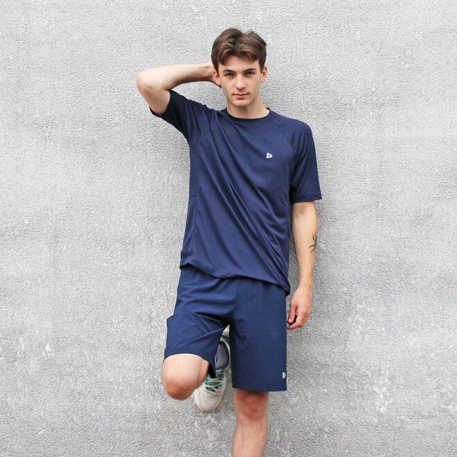 Donnay Heren - 2-Pack - Sport T-shirt André - Navy & Poppy Red