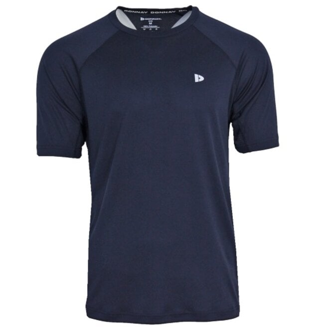 Donnay Heren - 2-Pack - Sport T-shirt André - Navy & Steel Grey