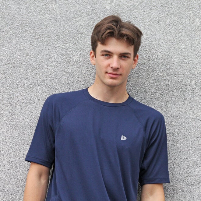 Donnay Heren - 2-Pack - Sport T-shirt André - Navy & Steel Grey