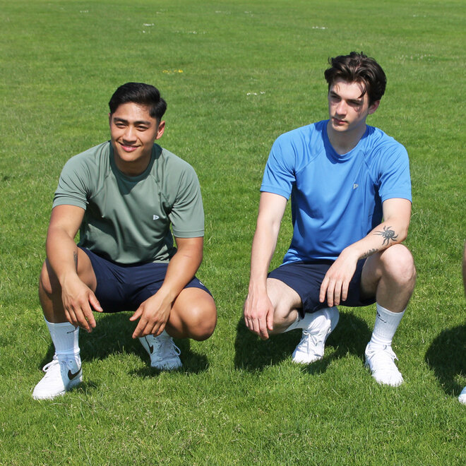 Donnay Heren - 2-Pack - Sport T-shirt André - True Blue & Steel Grey