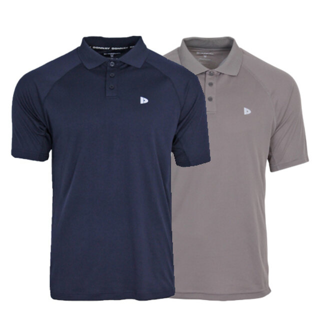 Donnay Heren - 2-Pack - Sport Polo Bjorn - Navy & Steel Grey
