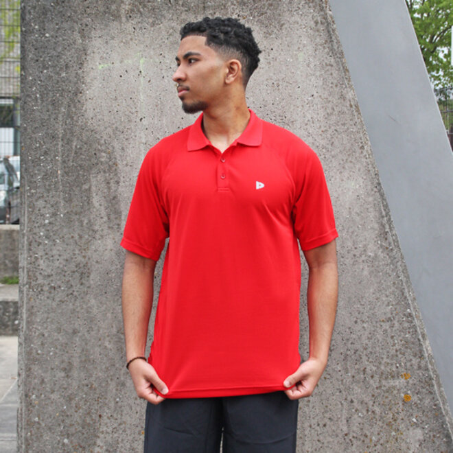 Donnay Heren - 2-Pack - Sport Polo Bjorn - Zwart & Poppy Red