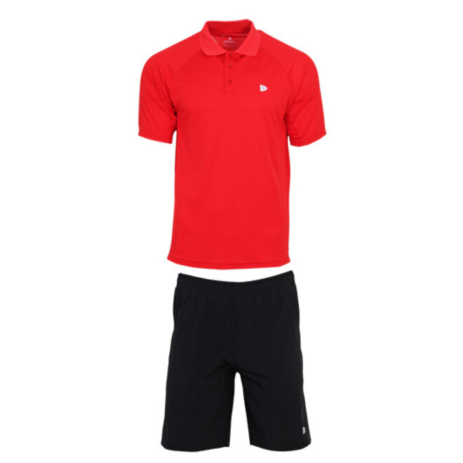 Donnay Heren - Sportset Zac - Zwart & Poppy Red