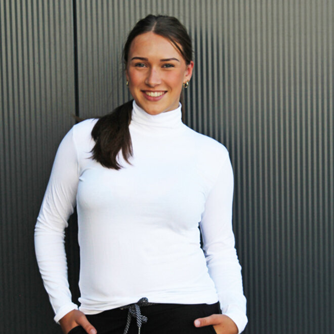 Campri Dames - Skipully - shirt met col - Wit