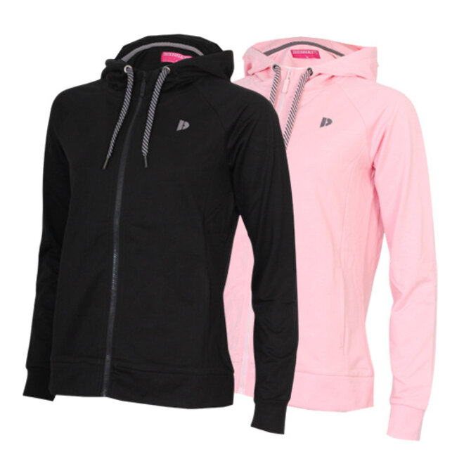 Donnay Dames - 2-Pack - Stretch Vest met capuchon Jale - Zwart  & Pink