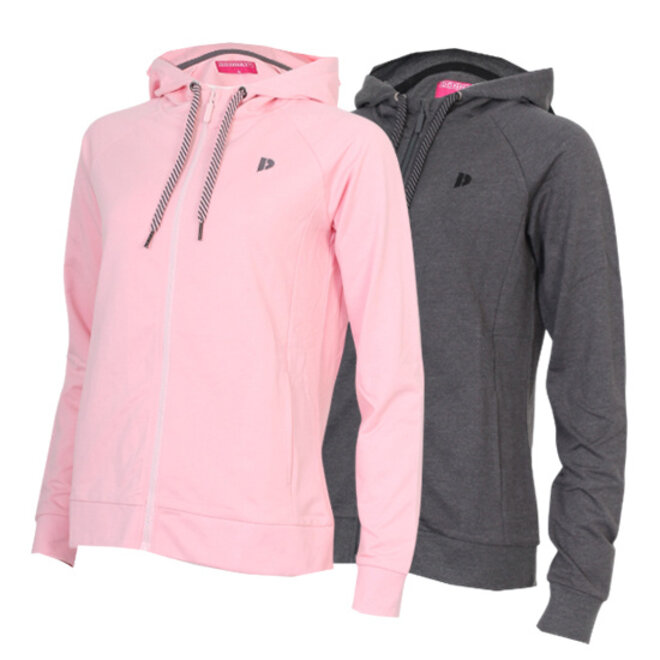 Donnay Dames - 2-Pack - Stretch Vest met capuchon Jale - Pink & Donkergrijs