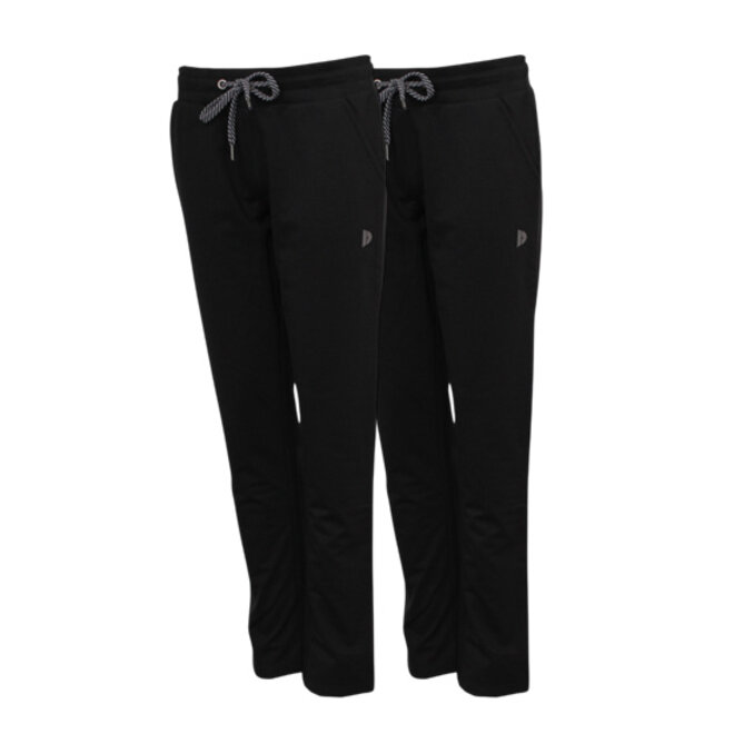 Donnay Dames - 2-Pack - Stretch Joggingbroek rechte pijp Nadia - Zwart
