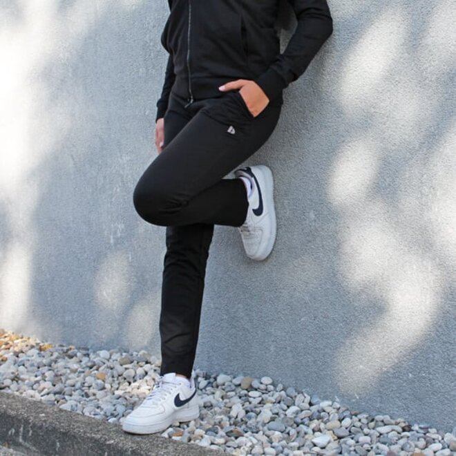 Donnay Dames - 2-Pack - Stretch Joggingbroek rechte pijp Nadia - Zwart & Donkergrijs