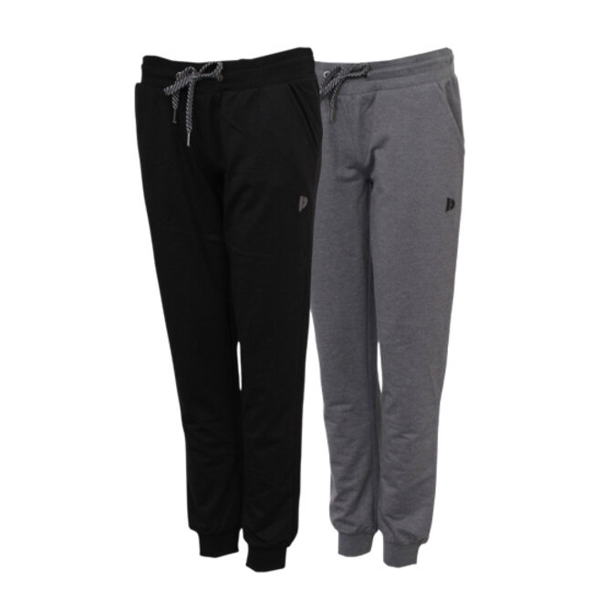 Donnay Dames - 2-Pack - Stretch Joggingbroek Jana - Zwart & Donkergrijs