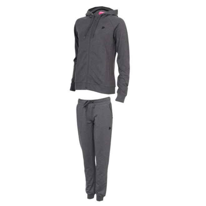 Donnay Dames - Joggingsuit Ilse - Donkergrijs Gemêleerd