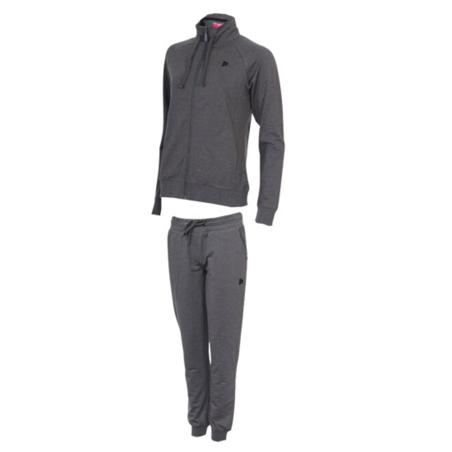 Donnay Dames - Joggingsuit Tess - Donkergrijs Gemêleerd